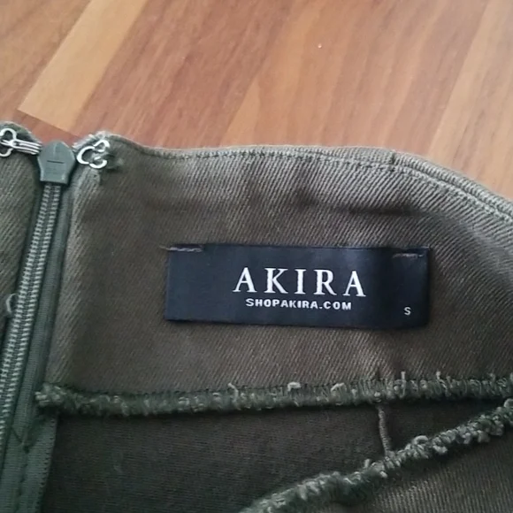 Olive green Akira lace up mini skirt - Picture 4 of 4
